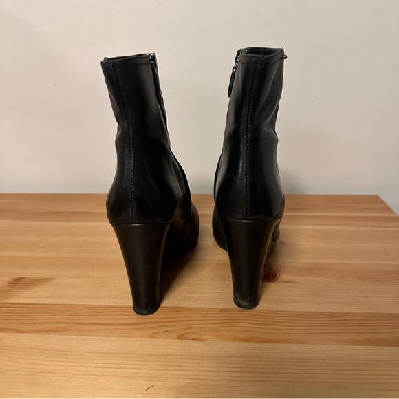 Prada Black Leather Wedge Booties as 9 / EU 40 - Picture 5 of 8